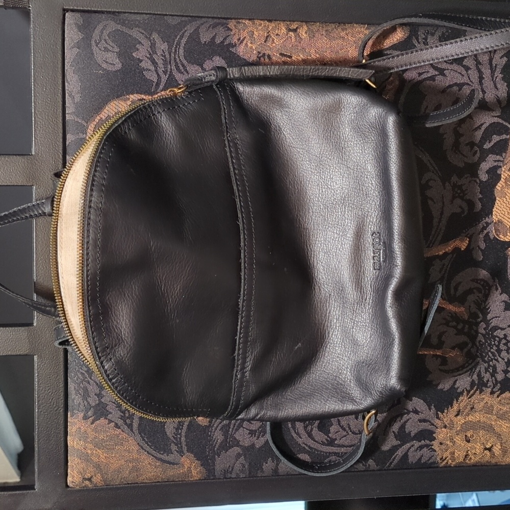 Margot Black Leather Backpack